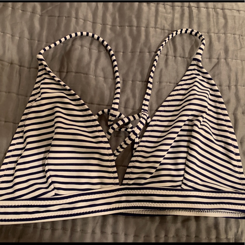 Striped Navy Bikini Top